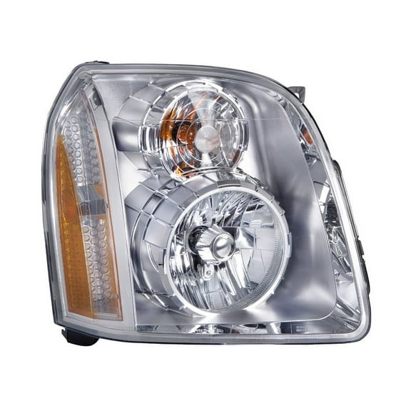 HeadlightsDepot Chrome Housing Halogen Headlight Compatible with GMC Yukon XL 1500 Includes Right Passenger Side Headlamp 15861028 Fits select: 2007-2009 GMC YUKON XL DENALI, 2008 GMC YUKON DENALI