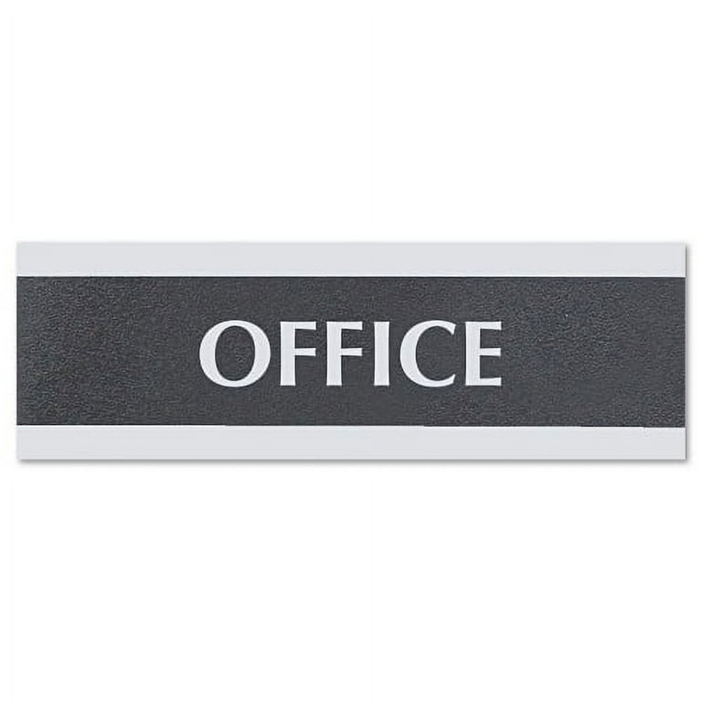 Century Series Office Sign, OFFICE, 9 x 3, Black/Silver Century Series Office Sign, OFFICE, 9 x 3, Black/Silver