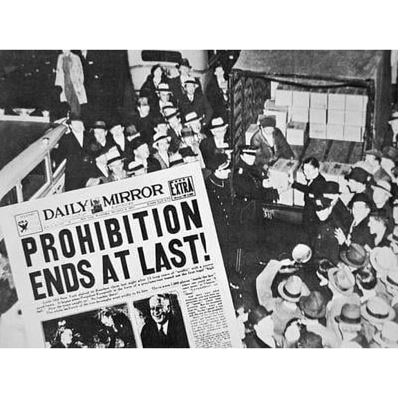 Headline Declaring the End of Prohibition, 6th December, 1933, World Culture Unframed Giclee Print Wall Art Sold by Art.Com