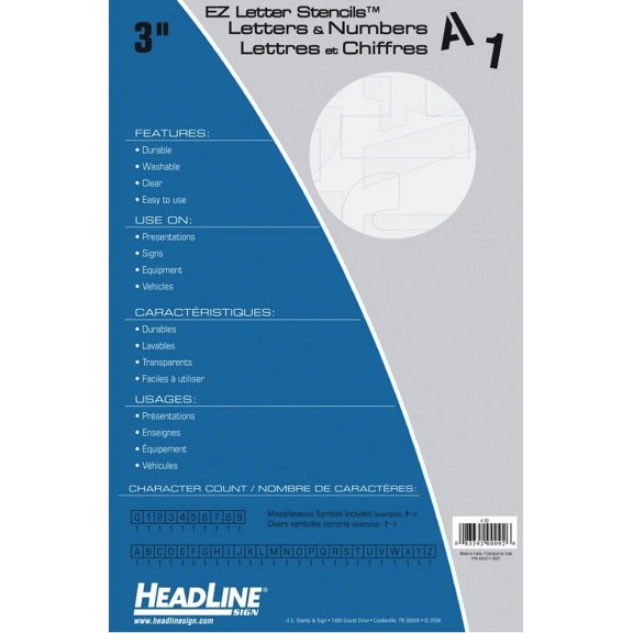 Headline/Geotype Geostencil EZ Letter Stencils, 3"