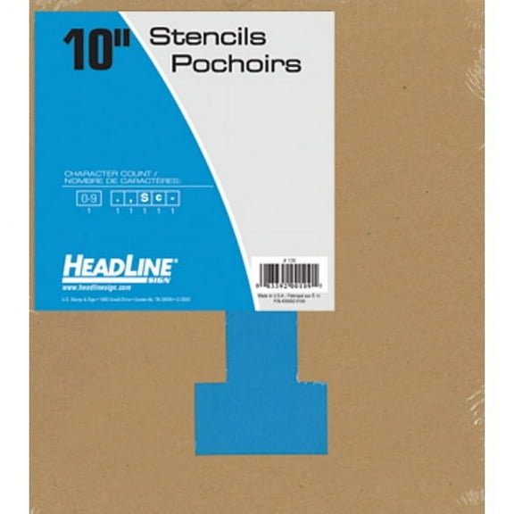 Headline/Geotype Lettering and Paint Stencils, 10", Numbers