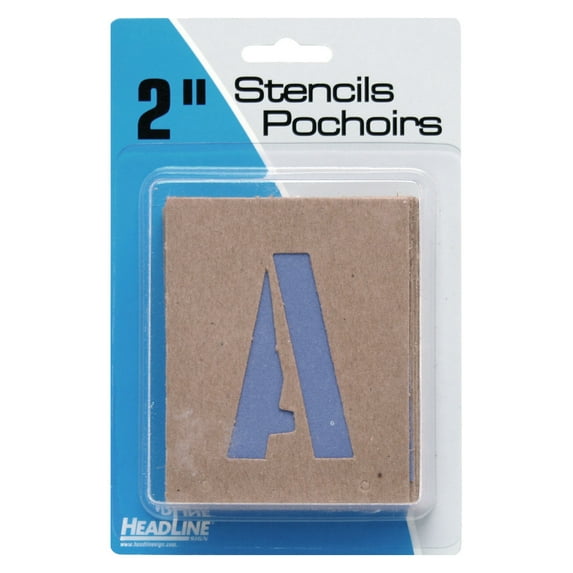 Headline/Geotype Lettering and Paint Stencils, 2", Capital Letters & Numbers