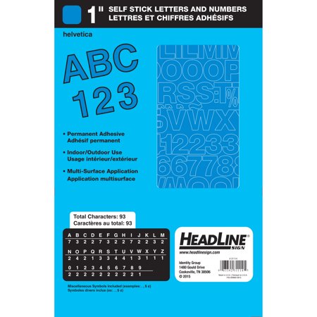 Headline/Geotype Vinyl Lettering, Helvetica, 1", Blue Captial Letters