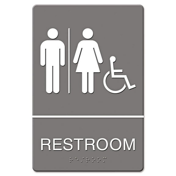 Headline Sign ADA Sign Restroom/Wheelchair Accessible Tactile Symbol Molded Plastic 6 x 9 4811