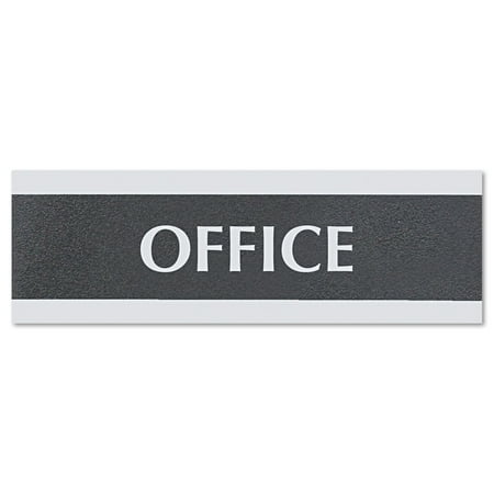 Headline Sign Century Series Office Sign OFFICE 9 x 3 Black/Silver 4762