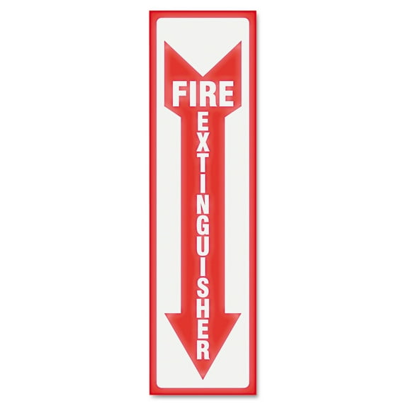 U.S. Stamp & Sign Glow-In-The-Dark Sign, "Fire Extinguisher", 13"H x 4"W
