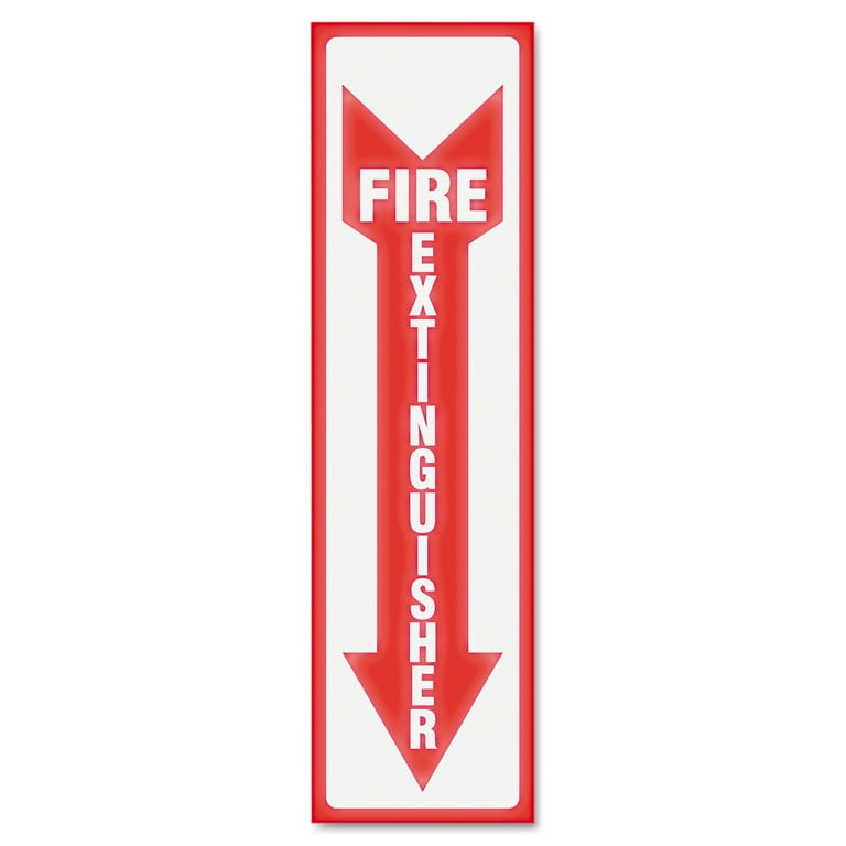 Glow In The Dark Sign, 4 x 13, Red Glow, Fire Extinguisher Glow In The Dark Sign, 4 x 13, Red Glow, Fire Extinguisher