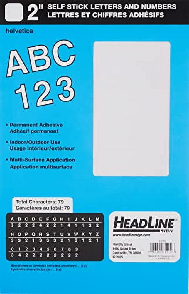 Headline Sign StickOn Vinyl Letters and Numbers, Permanent and
