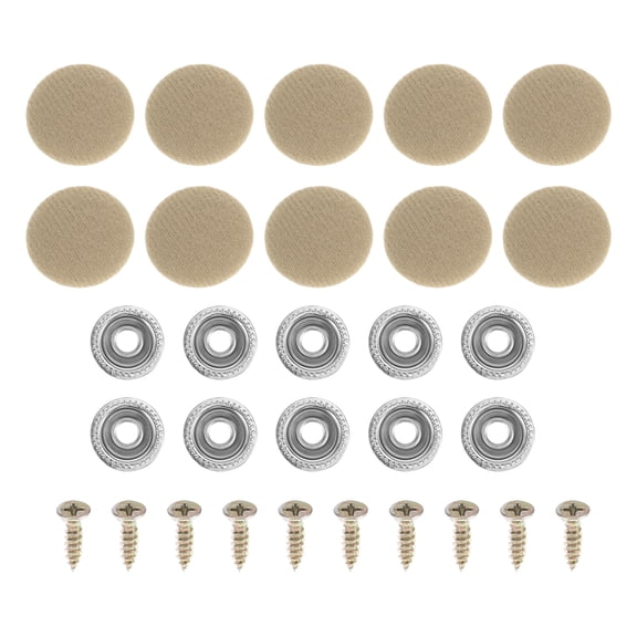 Headliner Button Buckle Repair Clip, Car Roof Interior Ceiling Fixing Roof Snap Rivets Retainer Metal Lint Beige, 10Pcs