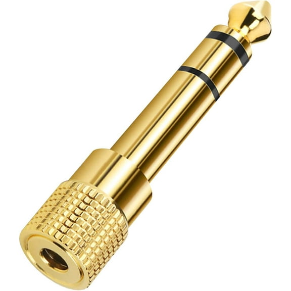 Headphone Adapter for Piano Keyboard, 3.5mm 1/8" Female to 6.35mm 1/4" Male Stereo Adapter Gold Plated, for Electronic Piano, Guitar, Drums