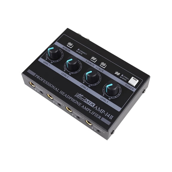 Headphone Amplifier 8 Channel Adjustable Button Control Music Instrument Recording Studio Volume Control