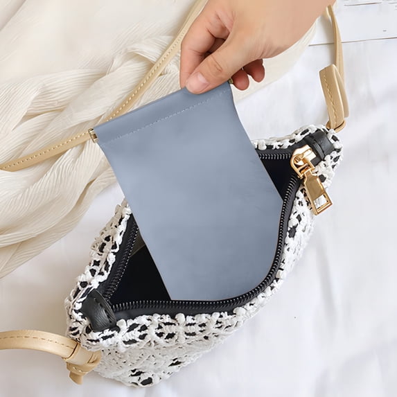 Headphone Cable Organizer Bag with Auto-Closure Drawstring Pocket, Portable Travel Storage Pouch for Earbuds, Data Cables, Glasses and Small Accessories