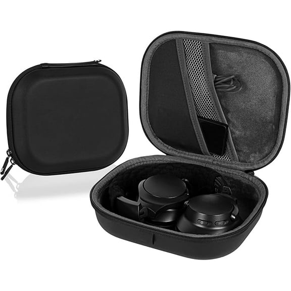 Headphone Carrying Case Compatible with Anker Soundcore Life Q20i, Life Q20, Q30, Q35 Hybrid Headphones, Protective Hard Shell Travel Bag with Cable, Charger Storage (Black)