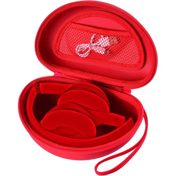 Headphone Case Compatible with Beats Solo 4, Studio Pro, Solo3, Studio3, Solo2, Solo Pro (Red, Large)