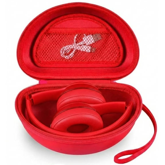 Headphone Case Compatible with Beats Solo 4/ Studio Pro x Kim Kardashian/ Solo3/ Studio3/ Solo2/ Solo Pro Bluetooth On-Ear Headphones Headset - Red