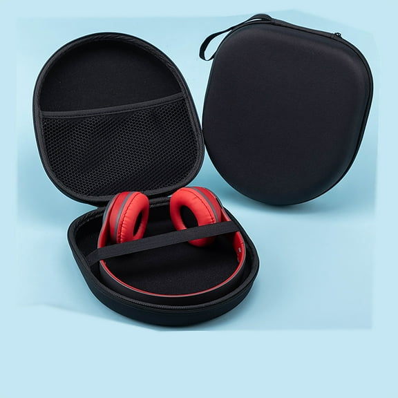Headphone Case Hard EVA Shell Headset Protective Box Multifunctional Headphone Container Portable Carrying Case Storage Box for On-Ear Headset