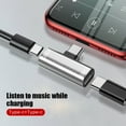 thumbnail image 1 of Headphone Converter, for Xiaomi Redmi Audio Type C Adapter, Dual Type C Jack for Earphone Listen Music + Charging, 1 of 8