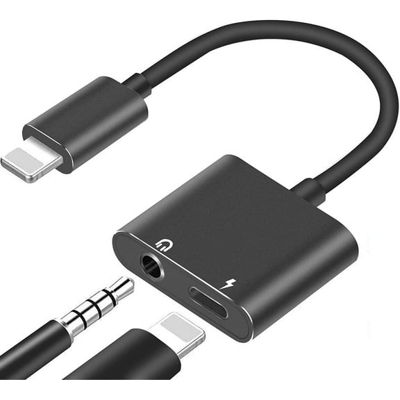Headphone Jack Adapter,2 in 1 Lightning to 3.5mm Aux Audio and Charge Jack Adapter Splitter Dongle for iPhone 14 13 12 11 Pro Max XS XR X 8 7 6 iPad,Support iOS 16