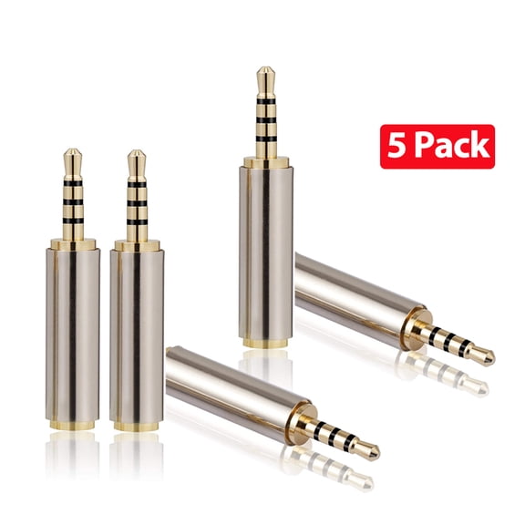 Headphone Jack Adapter for Home Theater, Headphones, 2.5mm Male to 3.5mm Female Cable, 5Pack