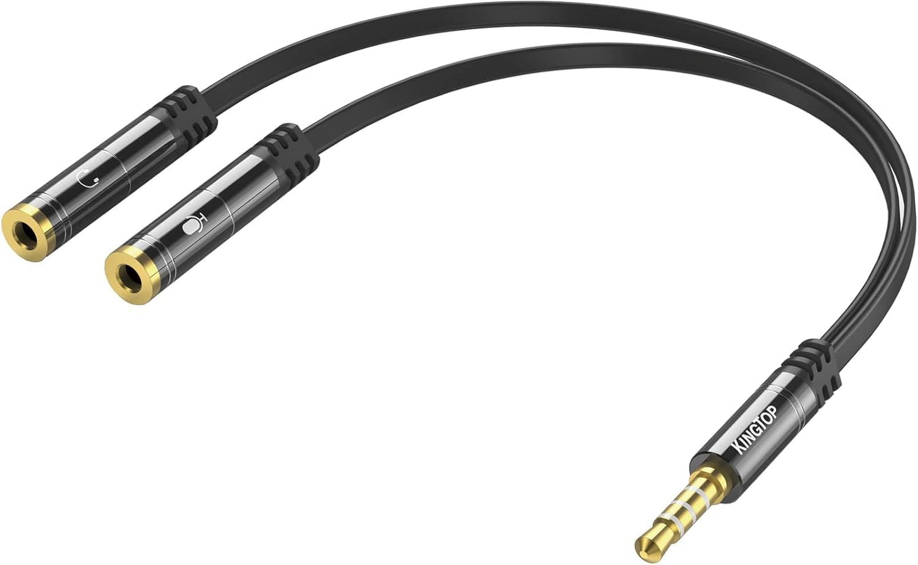 Headphone Mic Splitter 3.5mm Mic Audio Splitter Headset Splitter Cable for Gaming Headset with Separate Audio Microphone Jacks Not for Dual Audio