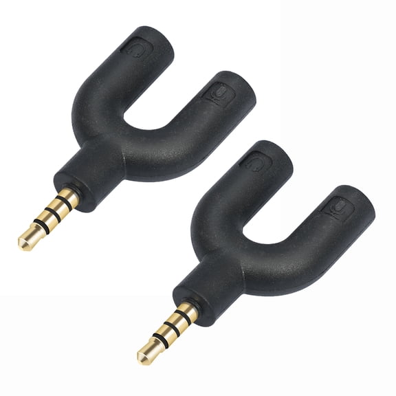 Headphone Microphone Splitter, 3.5mm TRRS Auditory Splitter Cable for Microphone Headphone Splitter Adapter 2PCS