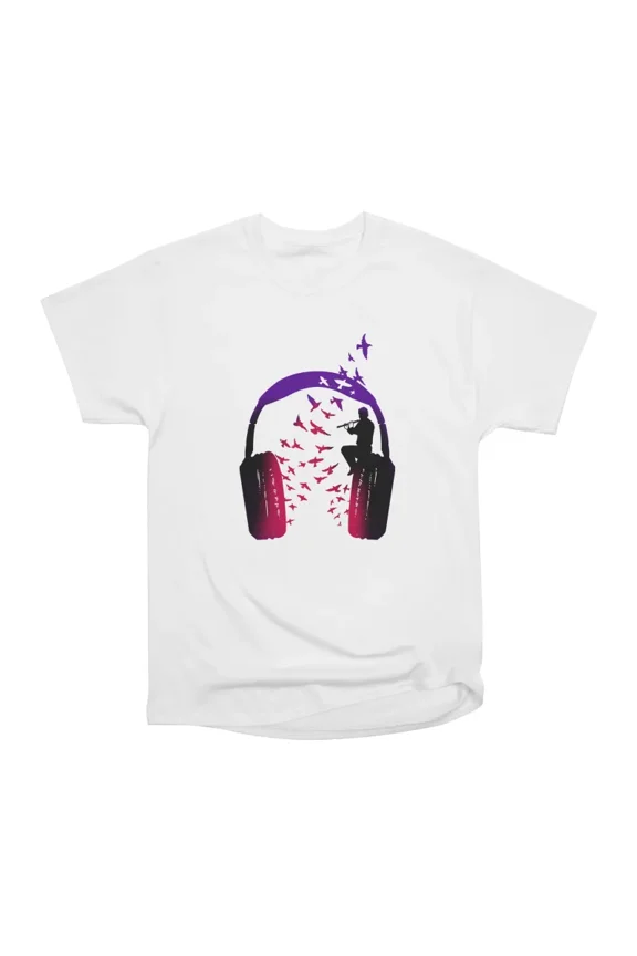 Headphone Music Flute T-Shirt Tee Gift For Him Merch For Her Apparel For Friend
