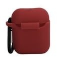 thumbnail image 1 of Headphone Protective Cover Case Anti‑Lost Silicone Protector with Carabiner for IOS Earbuds 1/2Wine Red, 1 of 8