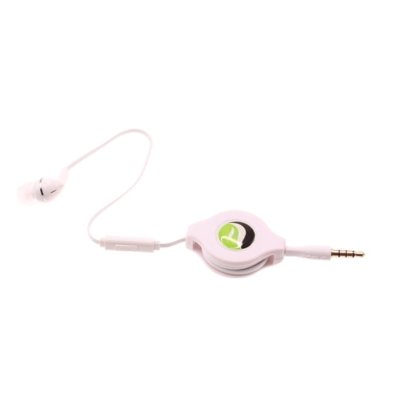 Headphone Retractable Mono Earphone for Cricket Debut S3, Icon 6 - 3.5mm w Mic Headset Handsfree Earbud Earpiece for Cricket Debut S3, Icon 6