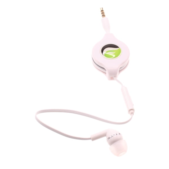 Headphone Retractable Mono Earphone for HMD Barbie - 3.5mm w Mic Headset Handsfree Earbud Earpiece for HMD Barbie