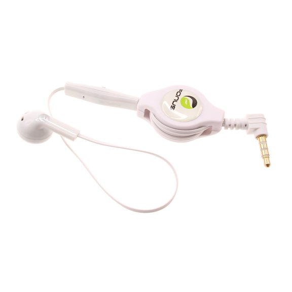 Headphone Retractable Mono Earphone for HMD Barbie - 3.5mm w Mic Headset Handsfree Earbud Earpiece for HMD Barbie