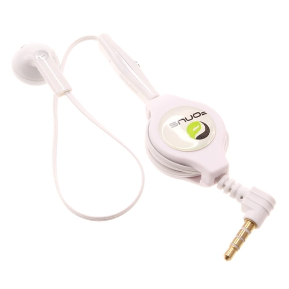Headphone Retractable Mono Earphone for HMD Vibe - 3.5mm w Mic Headset Handsfree Earbud Earpiece for HMD Vibe