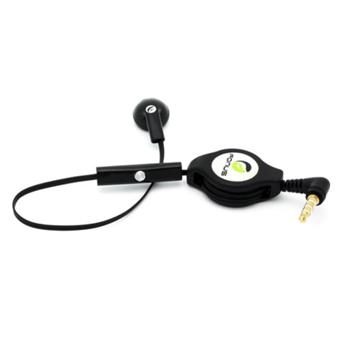 Headphone Retractable Mono Earphone for Motorola Moto e6 Phone - 3.5mm w Mic Headset Handsfree Earbud Earpiece D1Q