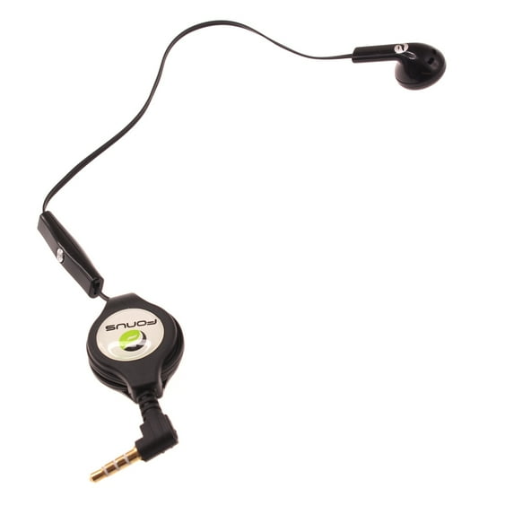 Headphone Retractable Mono Earphone for Orbic Myra 5G UW, Magic 5G Phones - 3.5mm w Mic Headset Handsfree Earbud Earpiece Microphone R1G