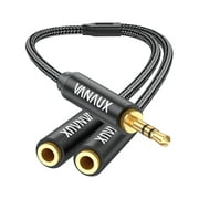 VANAUX 3.5mm Headphone Splitter Jack Male to 2 Dual Female Cable lead audio Y-Splitter for PS4 Controller, Xbox One, Laptop, Smartphone with Headset