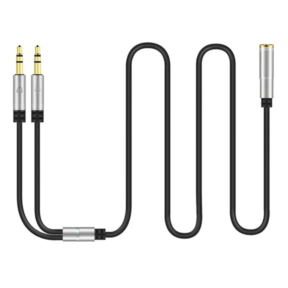 Headphone Splitter: 3.5mm Female To Dual 3.5mm Male Audio Y Cable for Connecting A Smartphone Headset To A Computer