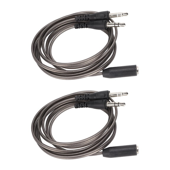 Headphone Splitter 3.5mm Female to Dual Male HiFi Stereo Mic Earphone Y Cable for PC Laptop 39.4 inches / 100 cm Grey 2 Pack