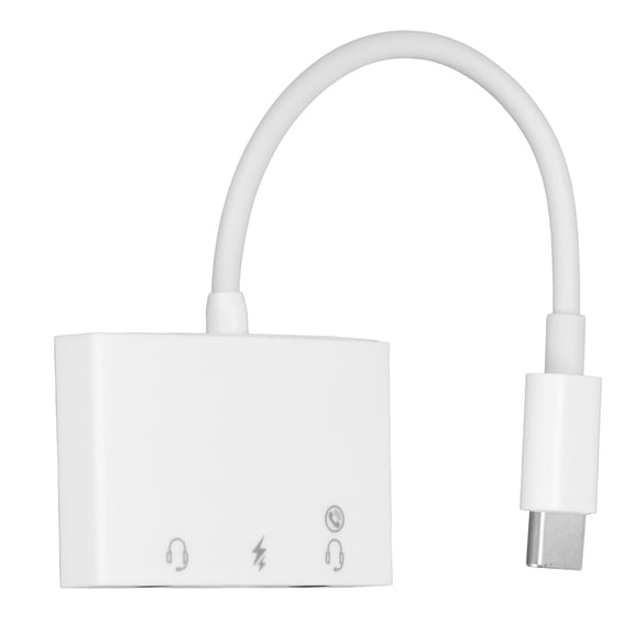 Headphone Splitter 3 in 1 USB to C Transfer Double 3.5mm AUX Audio Headset Adapter with Type C Fast Charging Port