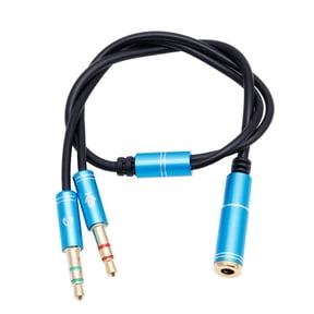 Headphone Splitter for Computer, 3.5mm Female to 2 Dual 3.5mm Male Headphone Mic Audio Y Splitter, Cable Smartphone Headset to PC Adapter, for Laptop Desktop