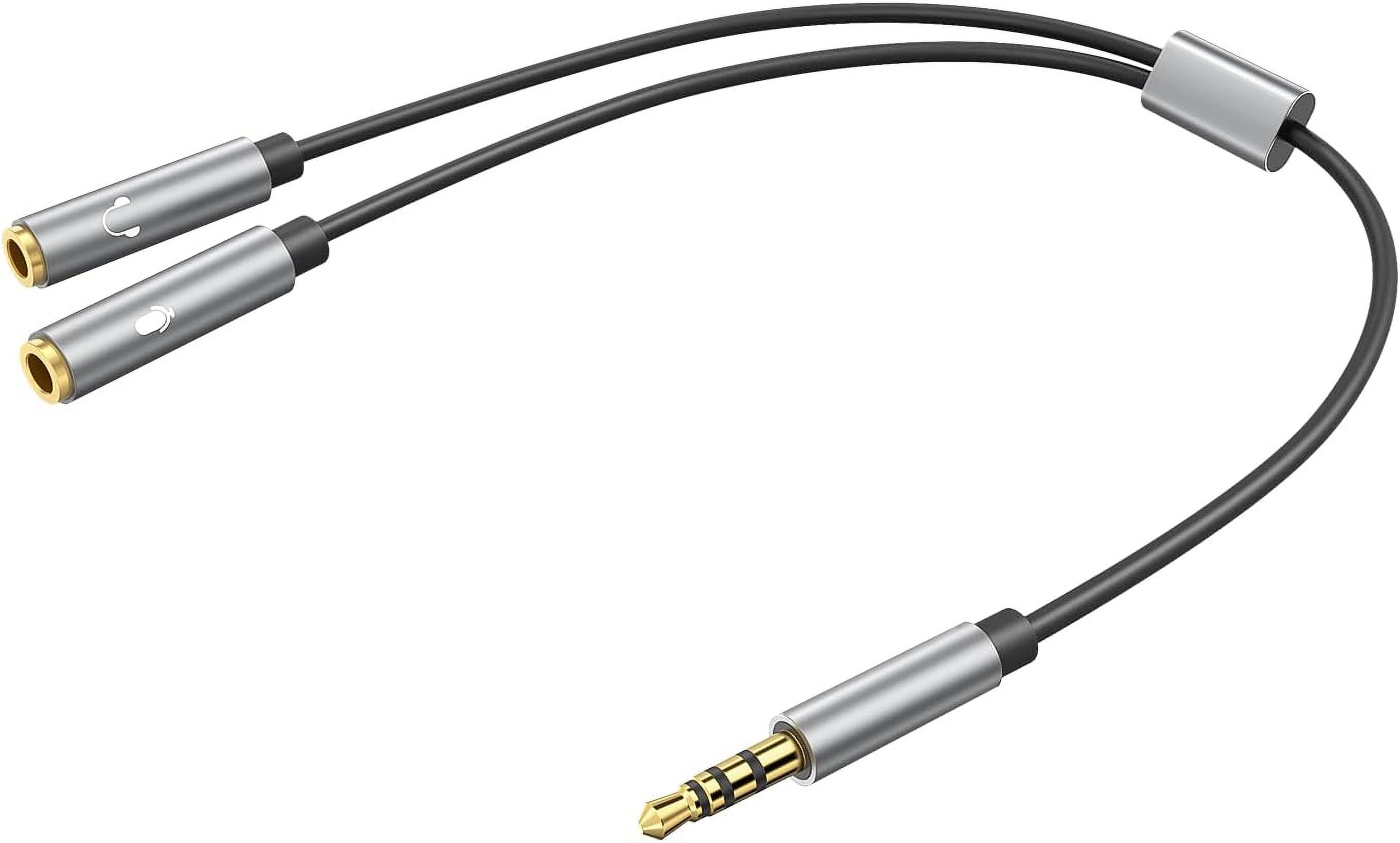 Headphone Splitter TRRS Headset Adapter Y Splitter Cable Stereo Male to