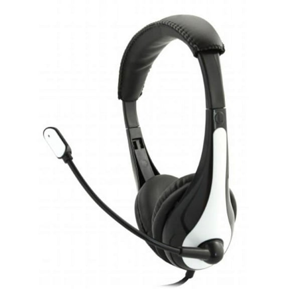 Headphone With Boom Microphone, Single Plug, White