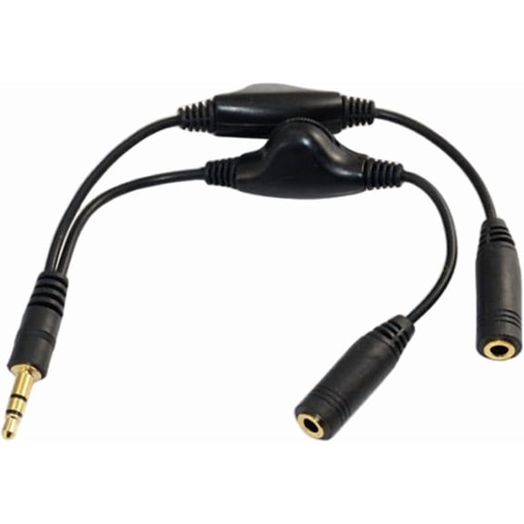 Headphone Y Splitter 3.5mm Y Splitter Headset Splitter Cable for Game Headset with Volumes Control Switches for PC Headset Splitter Cable