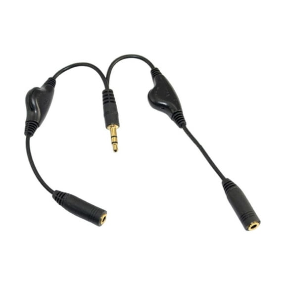 Headphone Y Splitter 3.5mm Y Splitter Headset Splitter Cable for Game Headset with Volumes Control Switches for