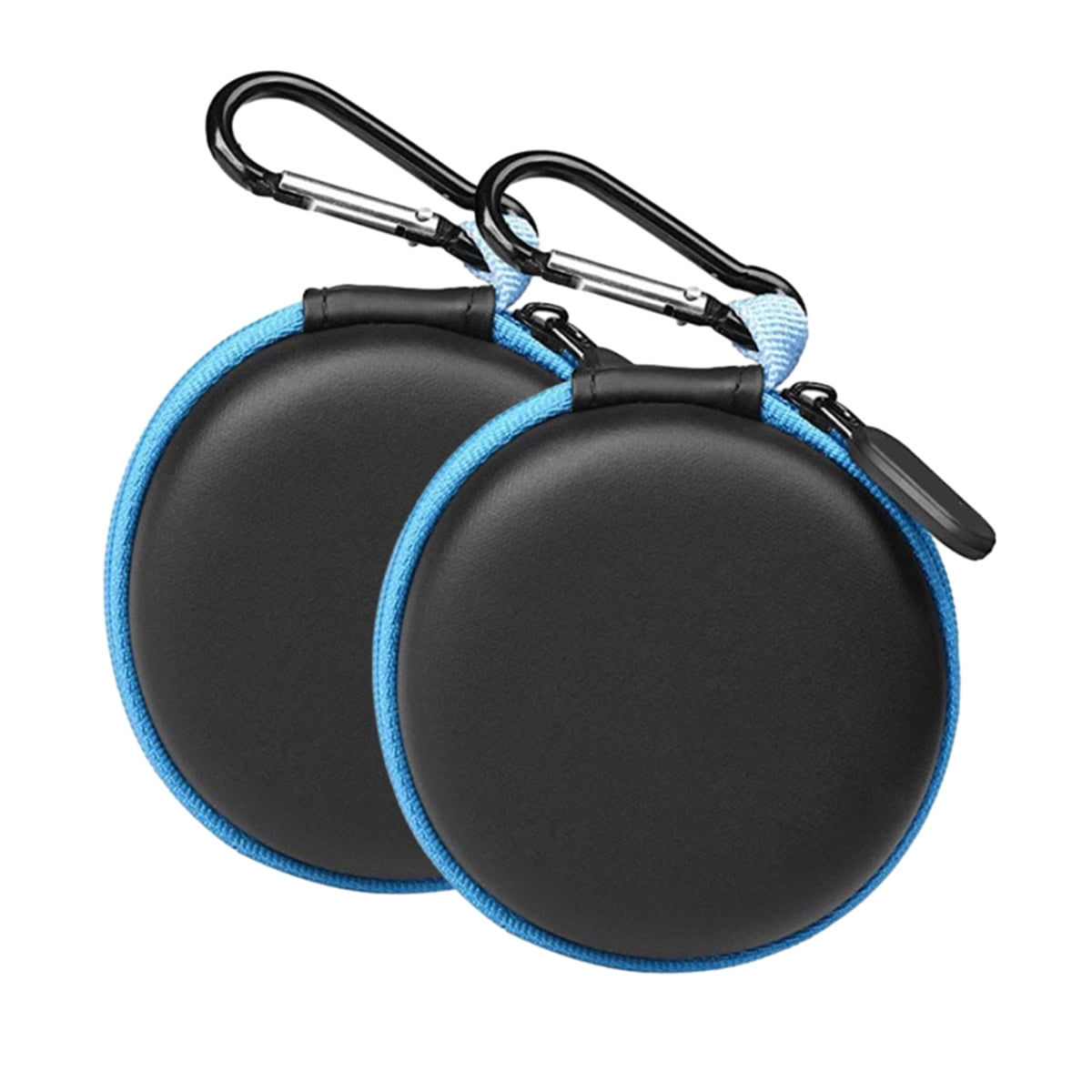 Headphone case, small round pocket headphone travel case Zipper