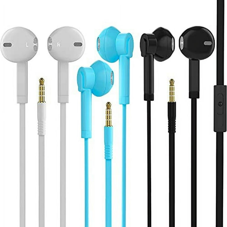 Headphones [3-Pack] in-Ear Wired Earbuds with Built-in
