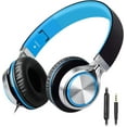 thumbnail image 1 of Headphones,BEINSOUND HW50C Stereo Folding Headsets Strong Low Bass Headphones with Microphone for iPhone, All Android Smartphones, PC, Laptop, Mp3 mp4, Tablet Macbook Earphones (Black&Blue), 1 of 6
