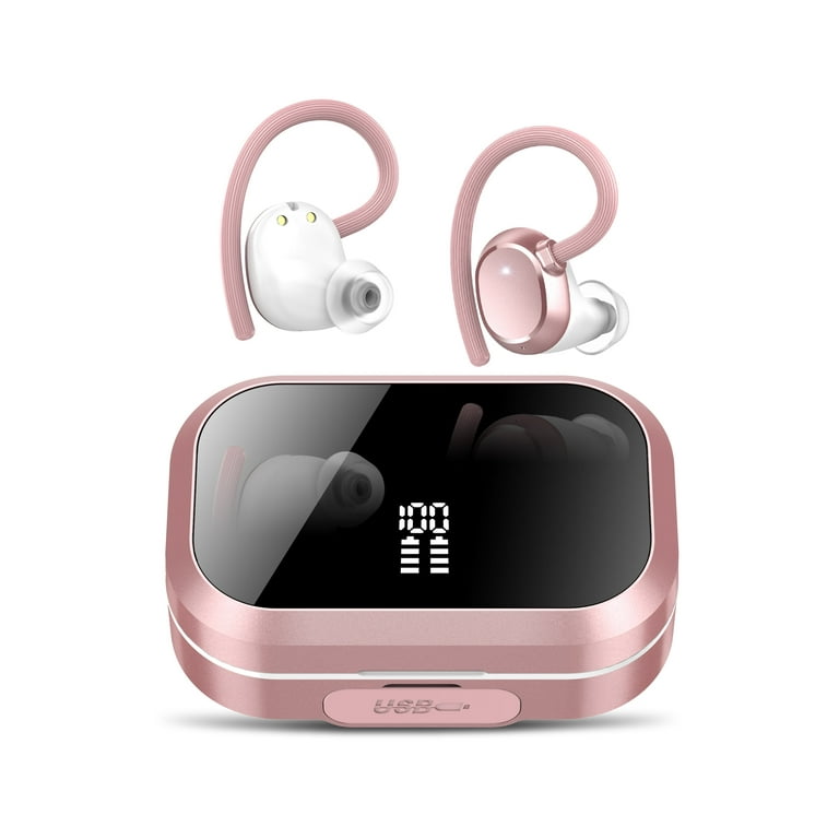 Wireless Earbuds 120Hrs Bluetooth 5.3 Headphone Sport 2024 Ear Buds Stereo Deep Bass Over Bluetooth Earbud with Earhooks ENC Noise Cancelling Mic IPX7 Waterproof Earphone for Workout Running Walmart.c...