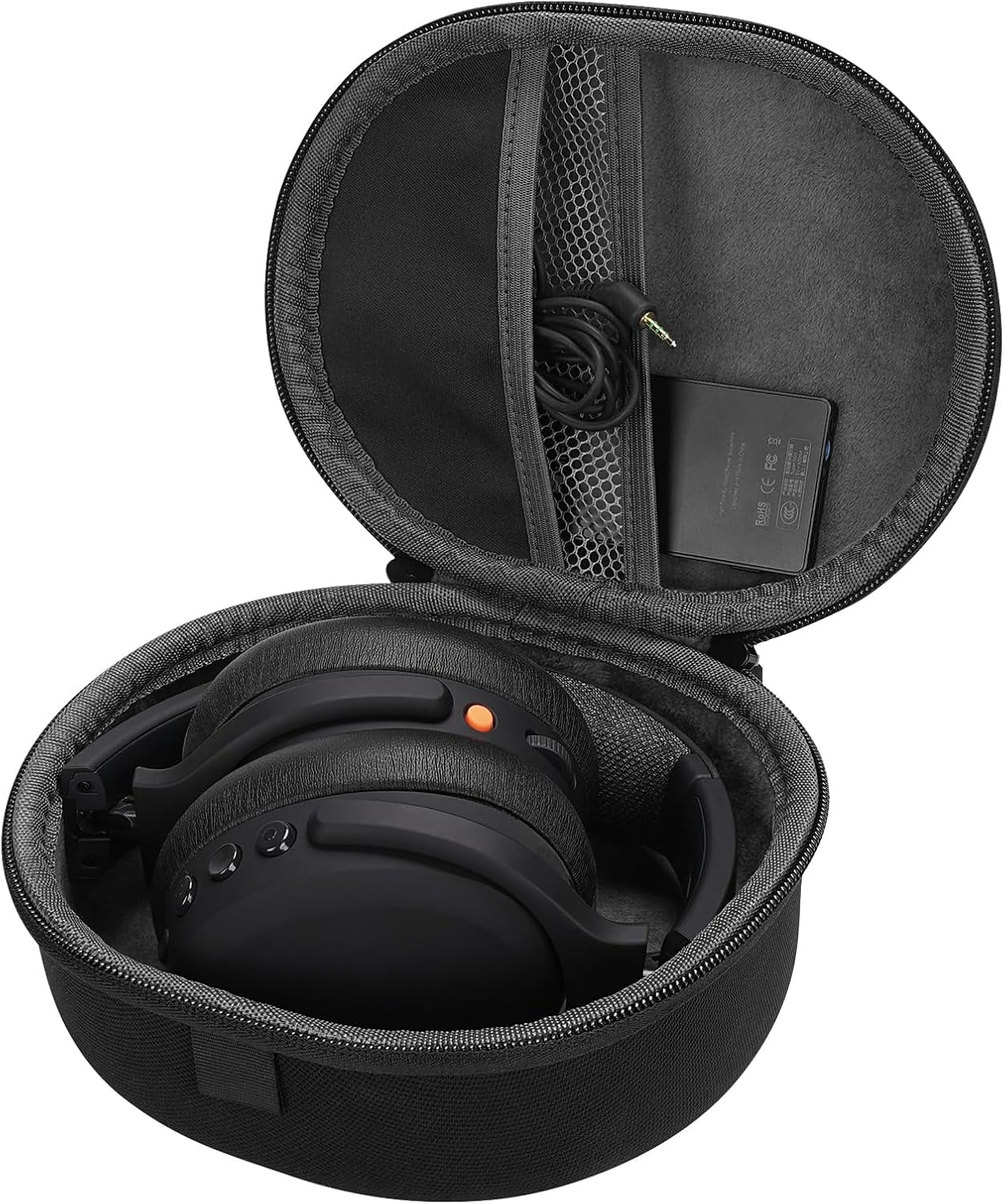 Headphones Carrying Case Compatible with Skullcandy Crusher Wireless, Hesh 3, Crusher ANC, Crusher 360 Headphones Protective Hard Shell Headset Travel Bag with Room for Cable (Black)