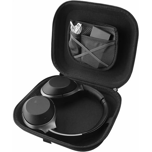 Headphones Carrying Case Compatible with WH1000XM5, WH-CH710N, WH1000XM3, WH1000XM4 Case, Protective Hard Shell Travel Bag with Cable, Charger Storage (Dark Grey)