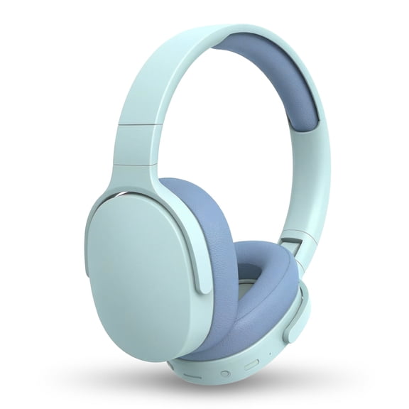 Rirool Bluetooth Over-Ear Headphones, Wireless Foldable Headset with HiFi Stereo Deep Bass, 12H Playtime, Built-in Mic, Soft Protein Earpads for Travel, Home, Office & Cellphone, Sky Blue