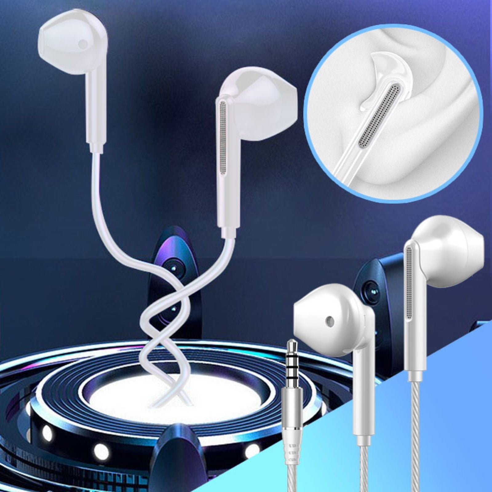Headphones Earbuds Wi Microphone Running Ear Buds with Mic Ear Bids